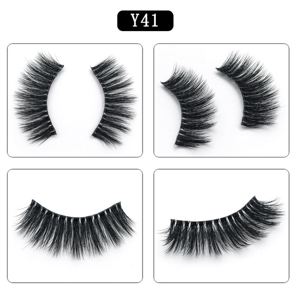 JIEFUXIN Mink Eyelashes Invisible Band Lashes Natural 3D Mink False Eyelash Full Strip Transparent band lashes cilios posticos JFX-Y-41