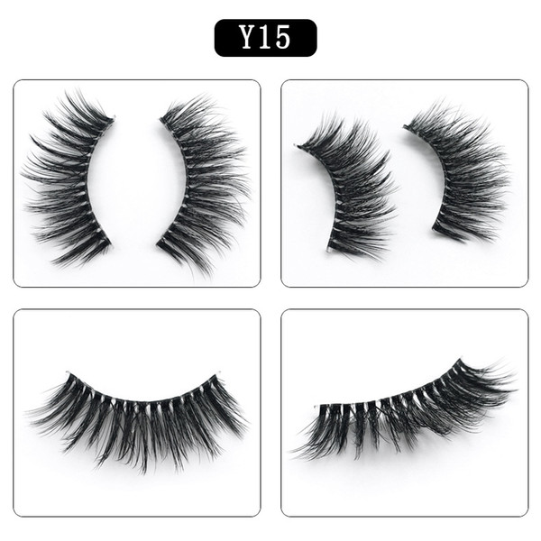 JIEFUXIN Mink Eyelashes Invisible Band Lashes Natural 3D Mink False Eyelash Full Strip Transparent band lashes cilios posticos JFX-Y-15