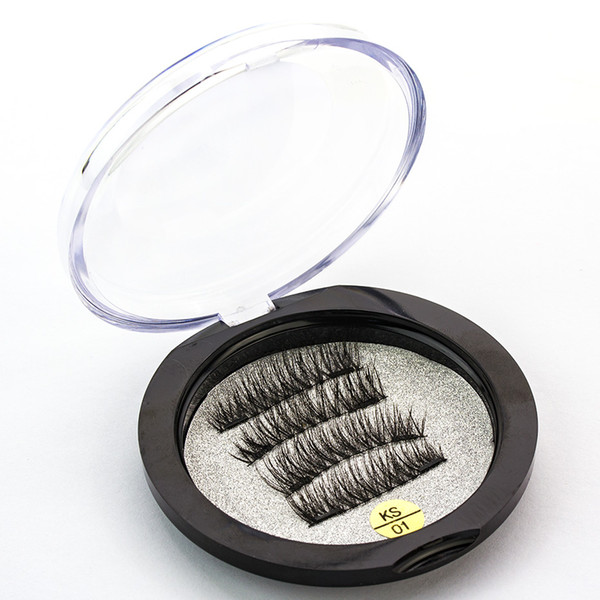 JIEFUXIN False Eyelashes 6D Magnetic Lashes Double Magnet Fake Eye Lashes Hand Made Strip Lashes cilios posticos