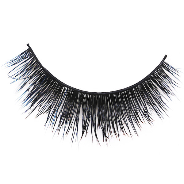 JIEFUXIN 1 Pairs Crystal 3D Mink Lashes Handmade Fake Lashes False Eyelashes Soft Lashes Plastic Cotton Stem High Quanlity Beauty JFX-H33