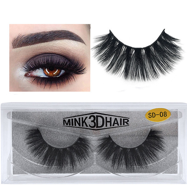 JIEFUXIN false eyelashes thick makeup real 3d mink lashes soft eyelash extension fake eye lashes long mink eyelashes JFX-3D08