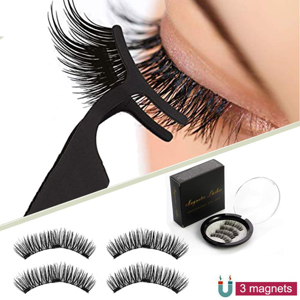 3 Magnetic False Eyelashes natural with 3D/6D magnets handmade magnetic lashes natural Mink eyelashe magnet lash