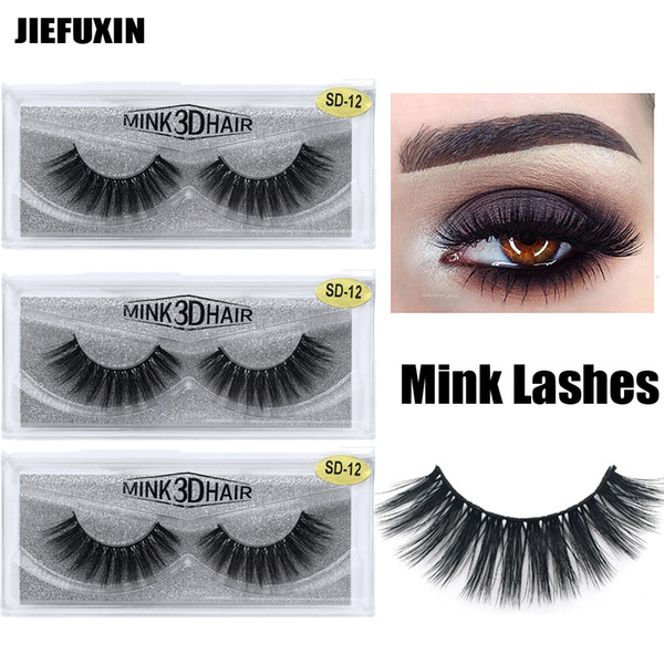 1Pair/lot Mink Eyelashes 3D Mink Lashes Thick HandMade Full Strip Lashes Cruelty Free Mink Lashes 17 Style False Eyelashes Makeup