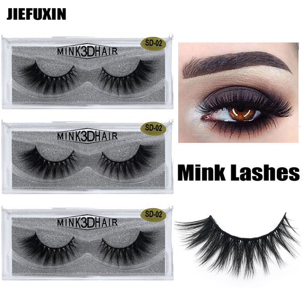 1Pair/lot Fake Eyelashes 1Pair 3D Mink Lashes Luxury Hand Made cilios Lasting Volume Lash Extension Reusable False Eyelashes