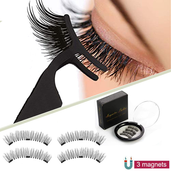 3 Magnetic Eyelashes Extension 3D Eyelashes on the magnet False Magnetic eye lashes Handmade magnetic Lashes Cross Reusable