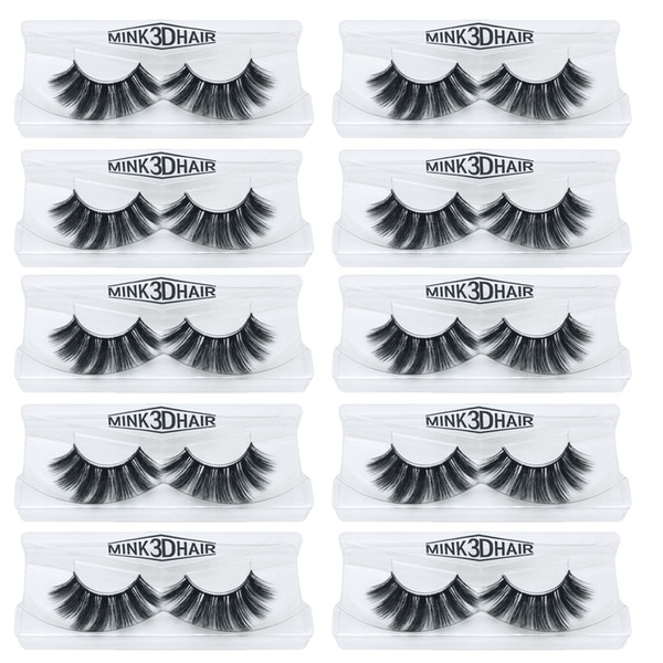 1Pair/lot Eyelashes 3D Mink Lashes Makeup Mink Eyelashes Luxury handmade Cross Thick Eye Lashes Extension Natural Long