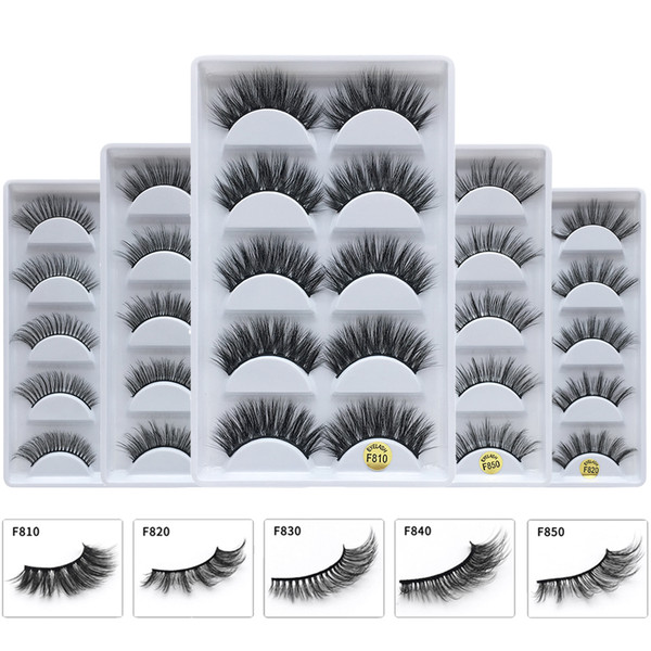 5pairs/lot 100% Real Mink Eyelashes 3D Natural False Eyelashes 3d Mink Lashes Soft Eyelash Extension Makeup Kit Cilios