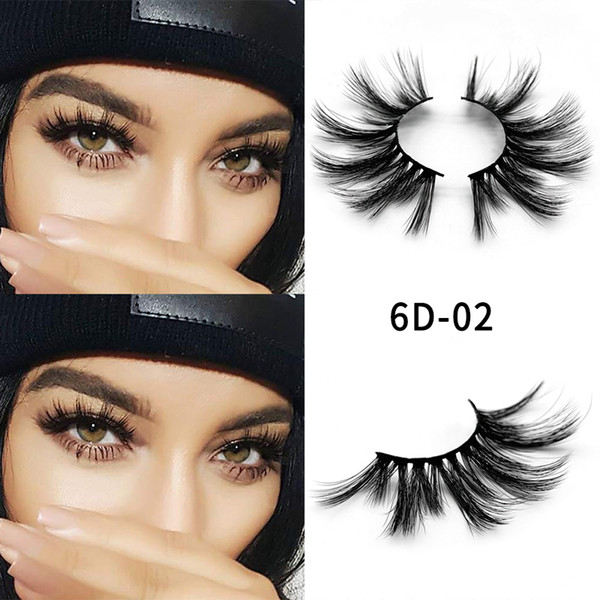 Newest Mink eyelashes makeup 6D mink lashes Soft Natural Thick Cross Handmade with pack 25mm Premium High Quality