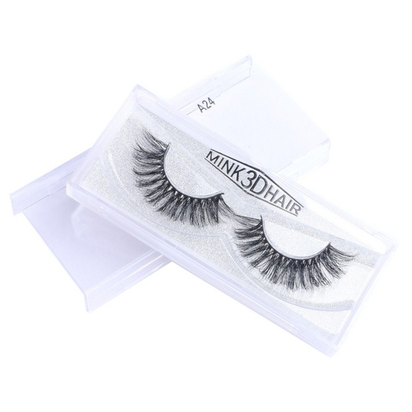 Newest 3D Mink Eyelashes 10-16mm 1 Pair Box OEM/Private Logo Acceptable Natural Long Thick Individual Eyelashes