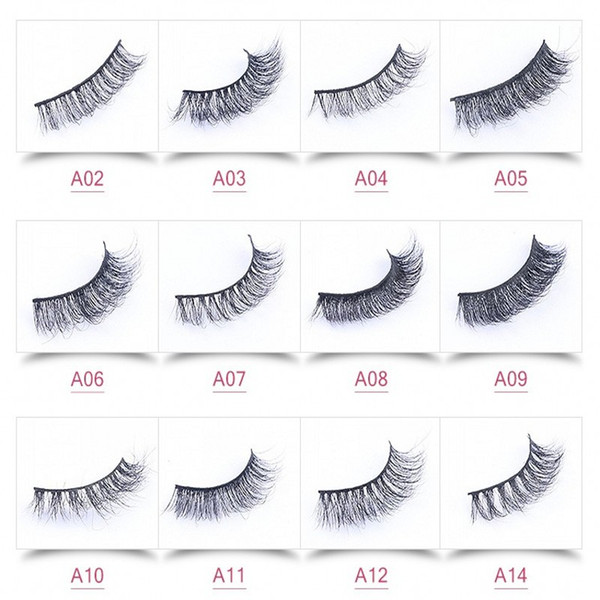 2018 Hot Sale 3D Mink False Eyelashes 19 Styles Selectable Real Handmade Natural Long Black Eyelash Extensions For Beauty Makeup