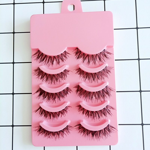 100% Handmade Full Strip Lashes 5 Pair/Tray Eye Lashes Natural Long thick False Eyelashes For Beauty Makeup