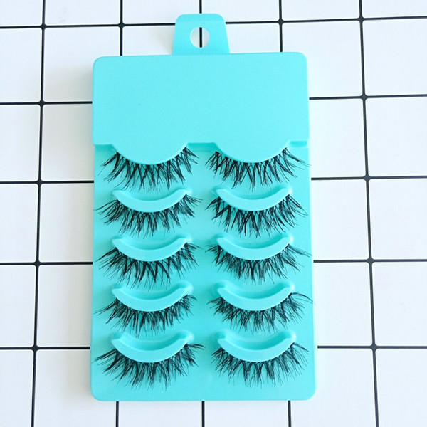 Hot Selling Handmade 5 Pair/Tray False Eyelashes Comfortable Soft Natural Long Thick Eye Lashes For Beauty Makeup