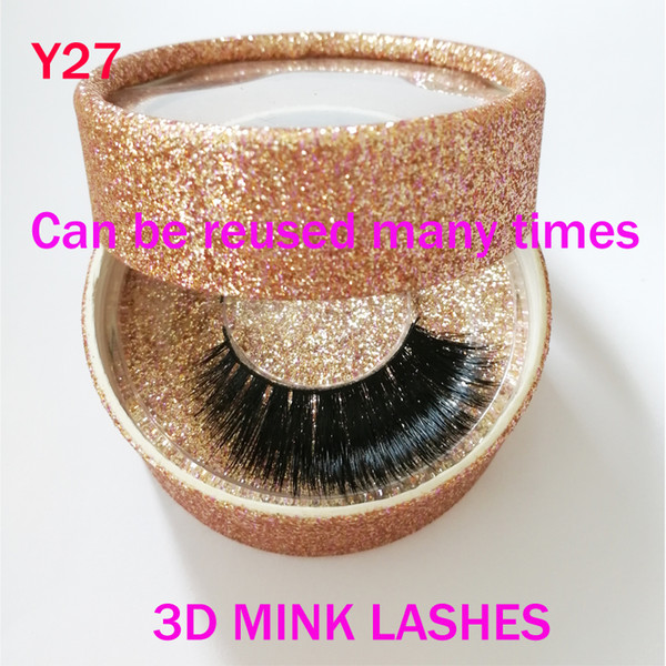 1 Pair 3D Mink Lashes Black Natural Thick Mink Eyelash Soft Long Handmade Makeup Fake Eye Lashes Extension Natural Long Lashes GR87