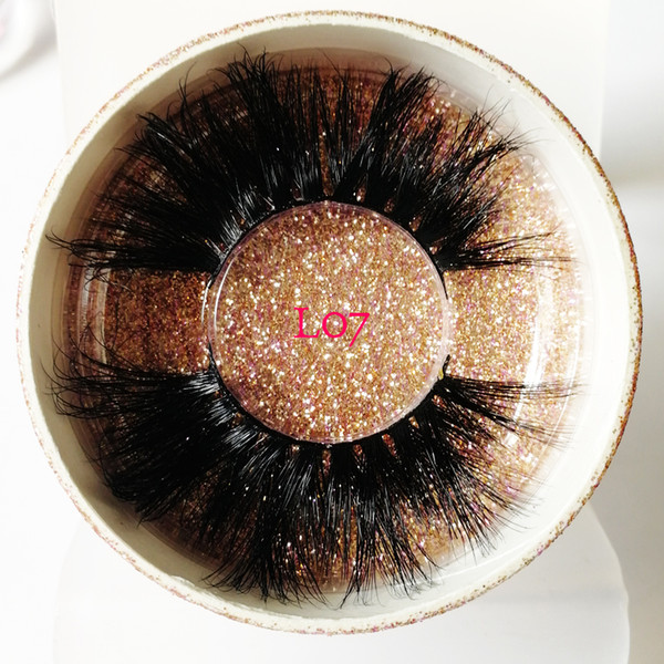 25mm Mink Eyelashes Wholesale 25mm 3D Mink Lashes round case custom packaging Label Makeup Dramatic Long Mink Lashes 2