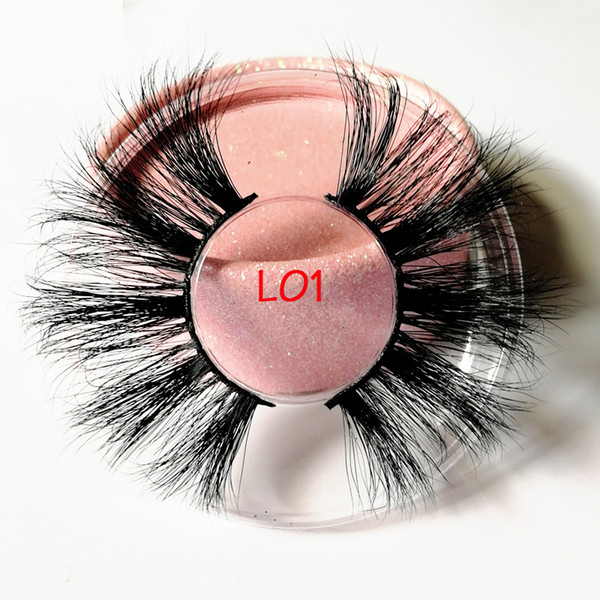 25mm Long 3D mink lashes E01 extra length mink eyelashes Big dramatic volumn eyelashes strip individual false eyelash 11