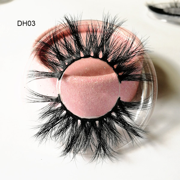 25mm Lashes 3D Soft Mink Hair False Eyelashes Long Wispies Multilayers Fluffy Eyelashes Extension Handmade Lashes 11