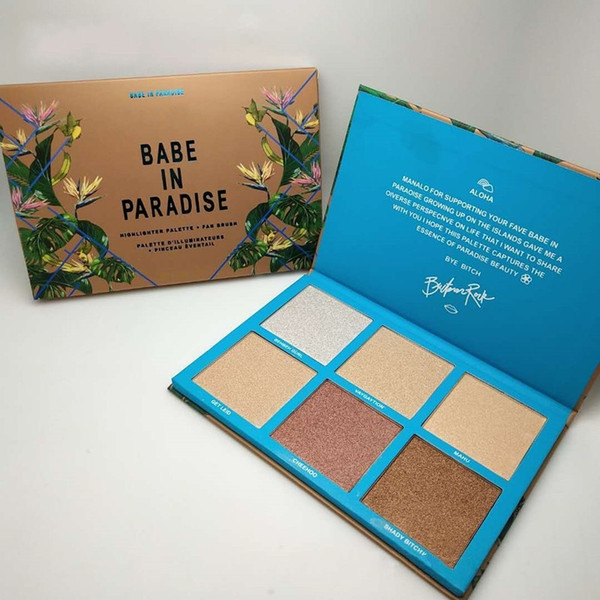 HOT Makeup Face Highlighter 6colors Palette Babe IN Paradise Bronzers & Highlighters High quality cosmetic Makeup Free Shipping B128