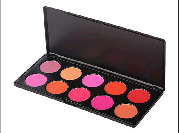 Blusher Highest quality! HOT 10 Color Red Cheek Rouge Color Plate Of Fine Quality Lubrication 200 G