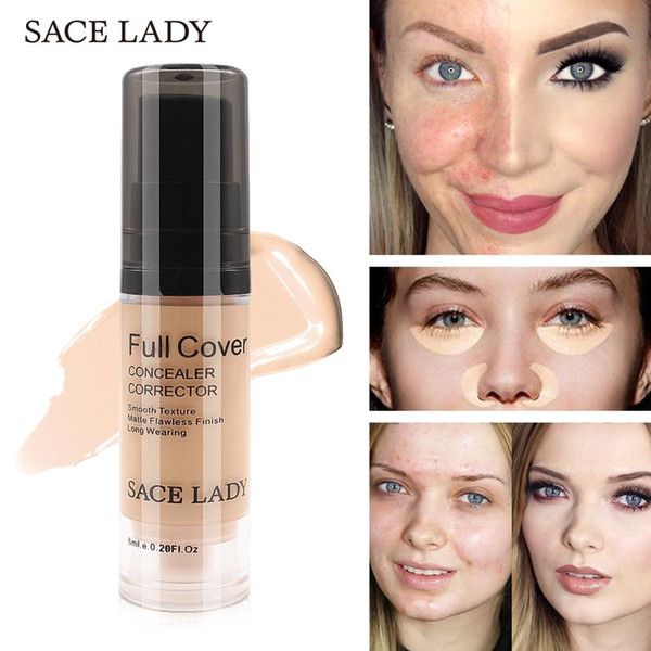 SACE LADY Full Cover 8 Colors Liquid Concealer Makeup 6ml Eye Dark Circles Cream Face Corrector Waterproof Make Up Base Cosmetic