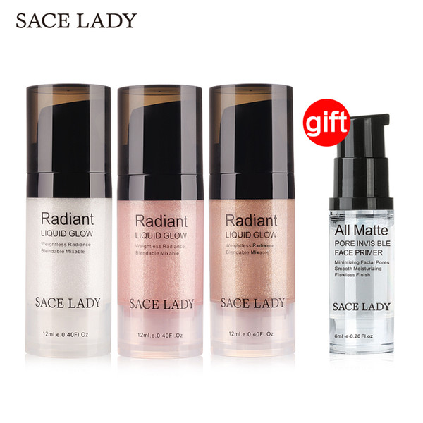 Buy 3 Get 1 Gift Sace Lady Face Highlighter Cream Illuminator Makeup Facial Brighten Glow Kit Liquid Shimmer Make Up Cosmetic