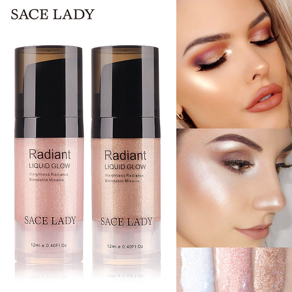 Sace Lady Liquid Highlighter Face Makeup Illuminator Glow Kit Make Up Brighten Shimmer Cream Facial Bronzer Contour Cosmetic