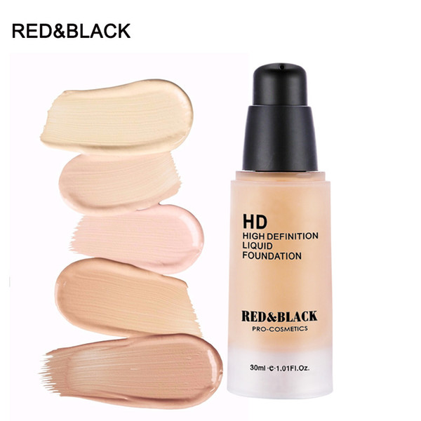 Red&black Hd High Definition Liquid Foundation Primer Concealer Brightness Nourish Smooth Skin Long-lasting Base Makeup Cosmetic