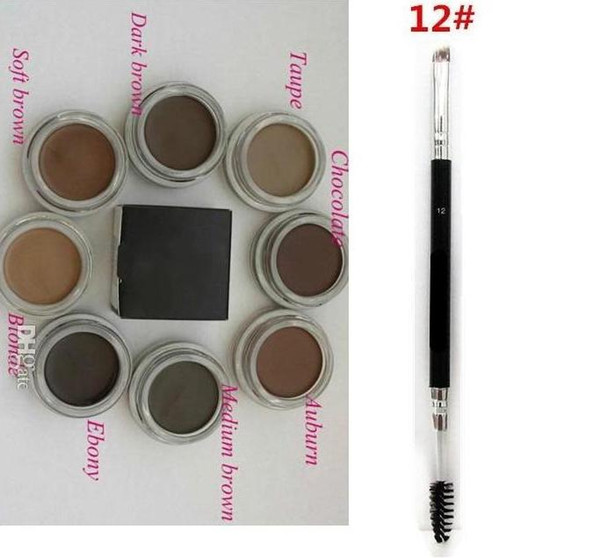 Eyebrow Pomade Medium Brown Waterproof Makeup Eyebrow 4g Blonde Chocolate Dark Brown Ebony Auburn Medium Brown TALPE+12# eyebrow brush DHL
