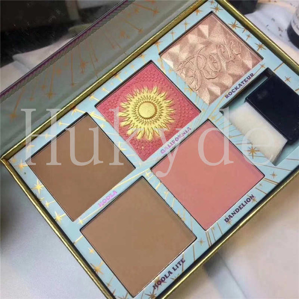 CHEEK PARADE Limited Edition 5 Colors Highlighter Contour Too Makeup Powder Blush Palette + Brush Faced Cosmetics Actory Direct Sale By DHL