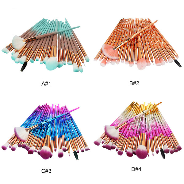 20Pcs Diamond Makeup Brushes Set Powder Foundation Blush Blending Eye Shadow Lip Cosmetic Beauty Make Up Brush