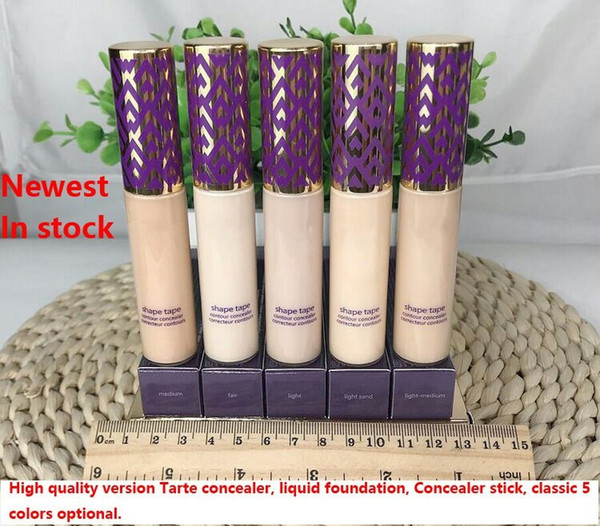 In stock Top qualtiy Shape Tape contour Concealer 5 colors Fair Light Light medium Medium Light sand 10ml liquid foundation DHL free shippin