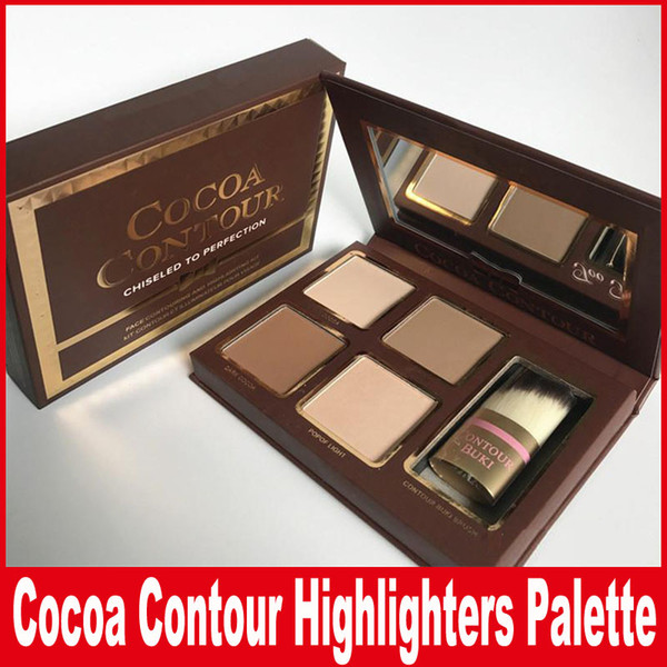 COCOA Contour Kit Highlighters Palette Nude Color Cosmetics Face Concealer Makeup Chocolate Eyeshadow with Contour Buki Brush