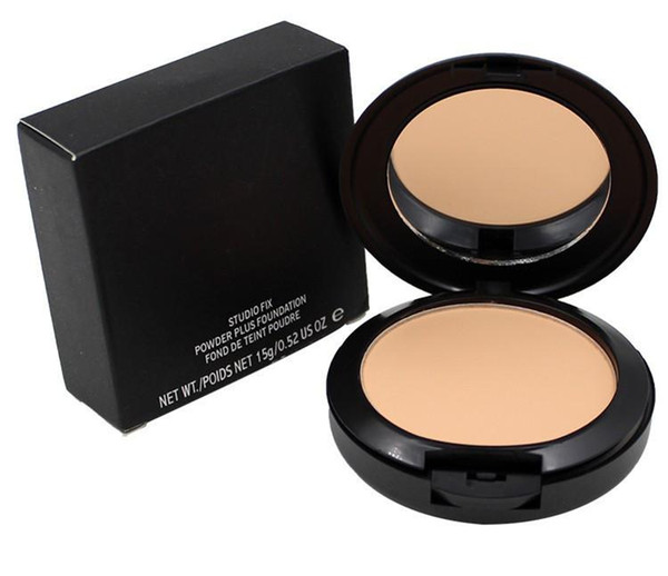 Hot sale New Foundation Brand Make-up Studio Fix Powder Cake Easy to Wear Face Powder Blot Pressed Powder Sun Block Foundation 15g NC & NW