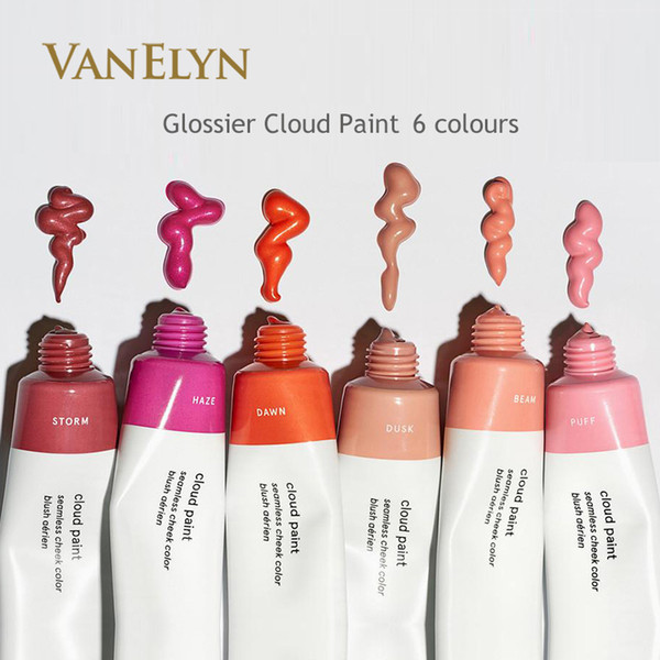 New Blush 2018 Glossier Cloud Paint Blush Retail 6 Colors Haze Beam Duck Puff 10ml Liquid Blush Face Makeup Dropshipping For Christmas Gift