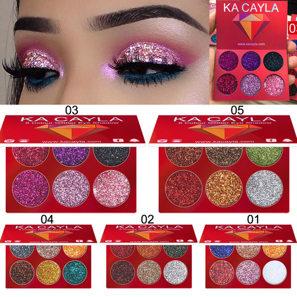 6-color diamond sequin eye shadow Shiny glitter powder high-gloss eye shadow Shiny eye shadow