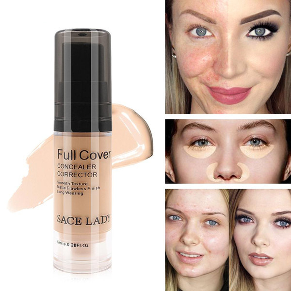 Full Cover 5 Colors Liquid Concealer Makeup 6ml Eye Dark Circles Cream Face Corrector Waterproof Make Up Base Cosmetic