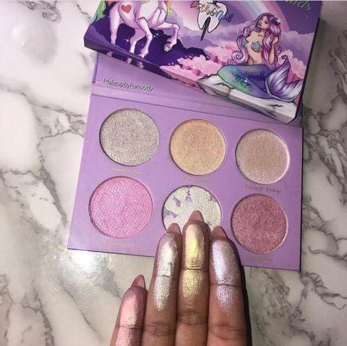 New Tooth and Nail Cosmetics UNICORN Vs MERMAID Highlighter Palette 6 Colors Makeup Bronzers Highlighters Powder Free Shipping