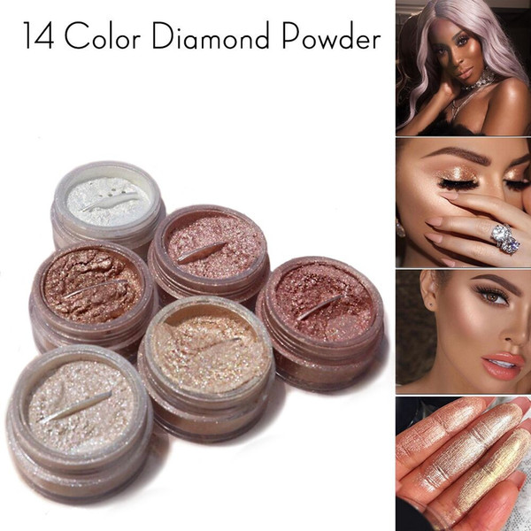 Diamond Glow Powder 17 color Diamond Eye Highlighter loose Powder Broadway Banana Face Brightening Highlight free gift