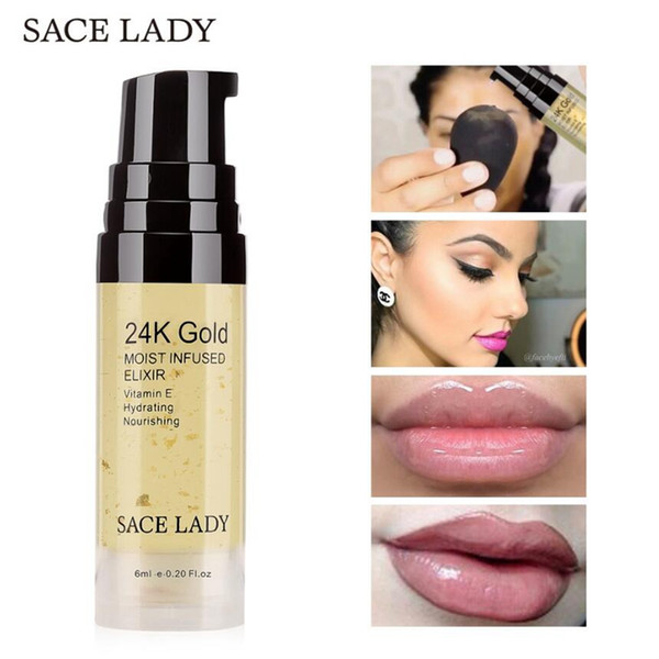 6ML / 15ML SACE LADY 24k Gold Elixir Ultra Moisturizing Face Essential Oil Makeup Foundation Base Primer Anti-aging Make Up Brand Cosmetic