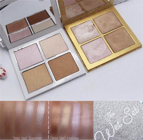 Free Shipping by ePacket In Stock The Wet Set 4 Colors Bronzer & Highlighter Vacation Edition Illuminating Powder highlighters Eyeshadow Kit