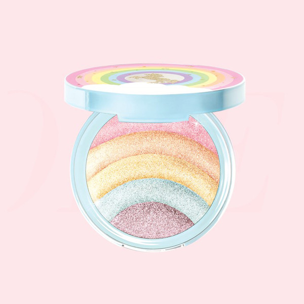 Brand Rainbow Strobe Highlighter Compact Life's A Festival Rainbow 5 Multicolor Bronzer Makeup Highlighters Palette Powder