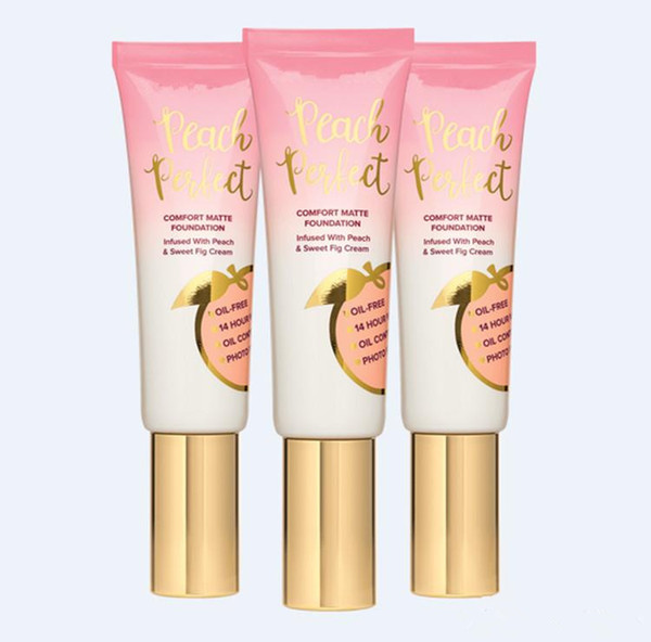 New Hot makeup Foundation Peach perfect comfort matte foundation 3colors 48ml Face cream Foundation High quality DHL shipping