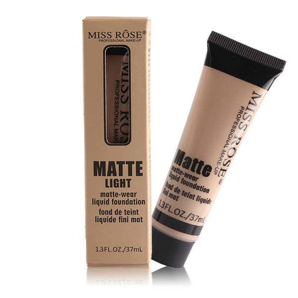 MISS ROSE Matte Light Liquid Foundation Matte-wear Nourishing Makeup Base 37ML Professional Face Make up Product