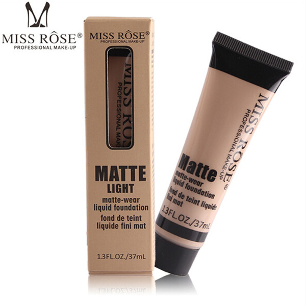 2019 Professional Base Matte Foundation Makeup Face Concealer Liquid Foundation MISS ROSE Cosmetic 37ml 10 Colors