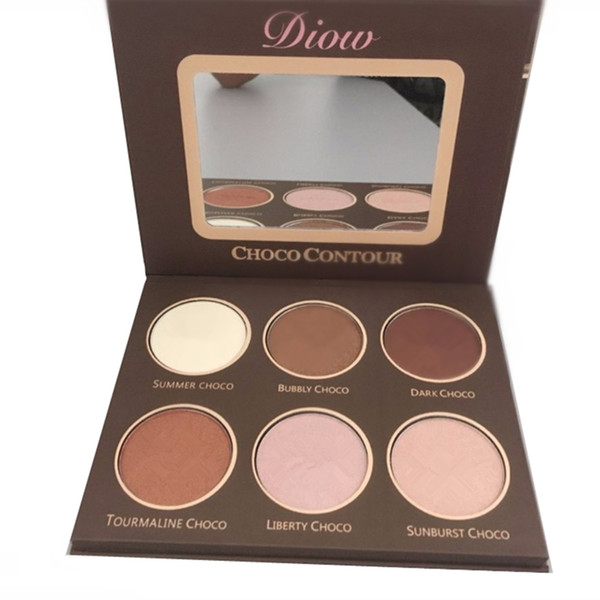 DIOW Brand bronzer and Highlighter contour kit Pallete 6 colors glow kit shimmer chocolate contour Palette Drop Shipping