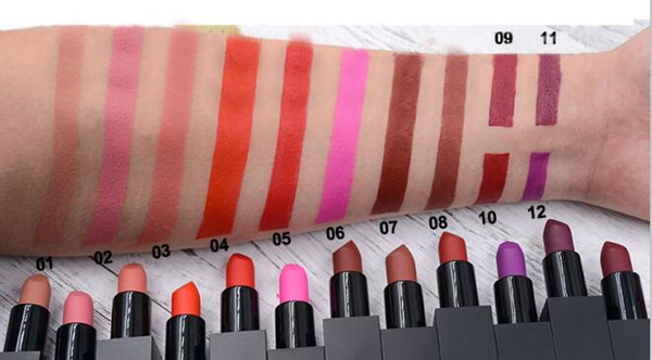 no logo 12 color matte lipstick matt lipgloss long lasting lips makeup Magnet adsorption tube high quality design accept customized logo