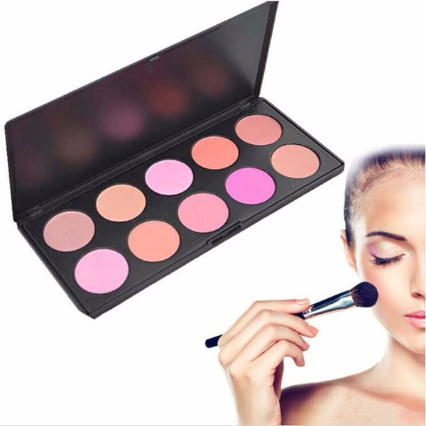 DHL free shipping whiteout logo 10Colors Blusher Palette Makeup Blush Professional Makeup Powder Blush Palette Can be customize private tags