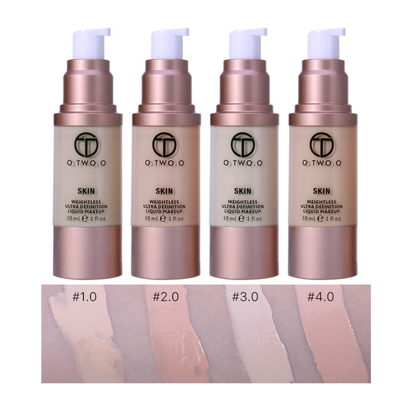 O.TWO.O 4 Colors Makeup Foundation Beauty Waterproof Flawless Cover Base Cosmetics Liquid Foundation Cream Make up Primer