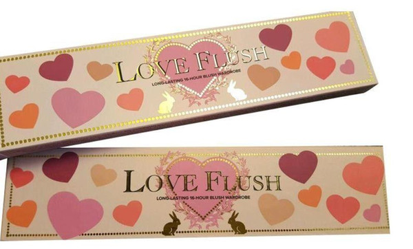 New Makeup Face Blush Love Flush Blush Wardrobe Heart Shaped Palette 6 Colors Lasting Blush DHL Free Shipping