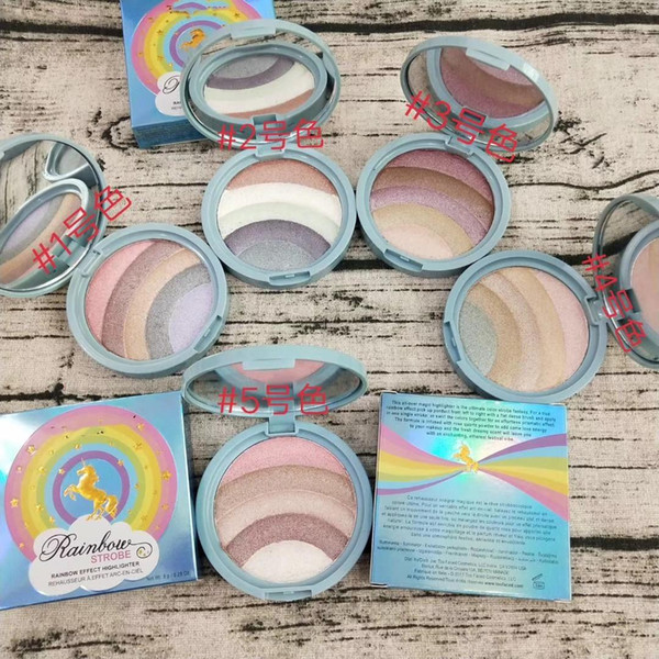 2018 New Faced Makeup Rainbow Strobe Highlighter Compact Life's A Festival Rainbow 5 Multicolor Bronzer make up Highlighters Palette powder