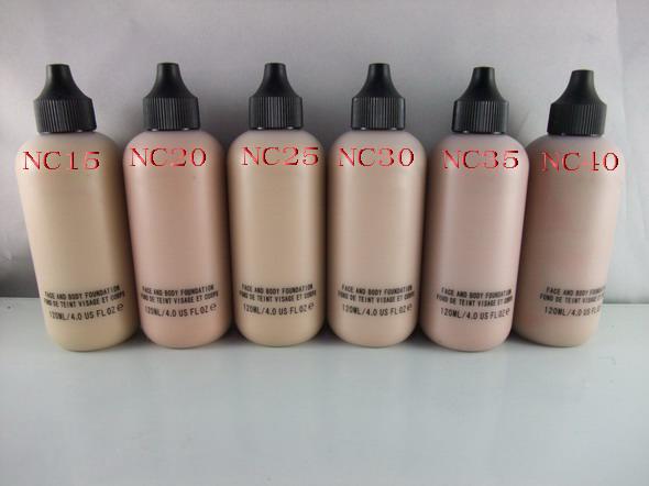 Promotion! HOT makeup Face And Body Foundation Fond De Teint Liquid Foundation 120ml 6 Color DHL Free shipping +GIFT